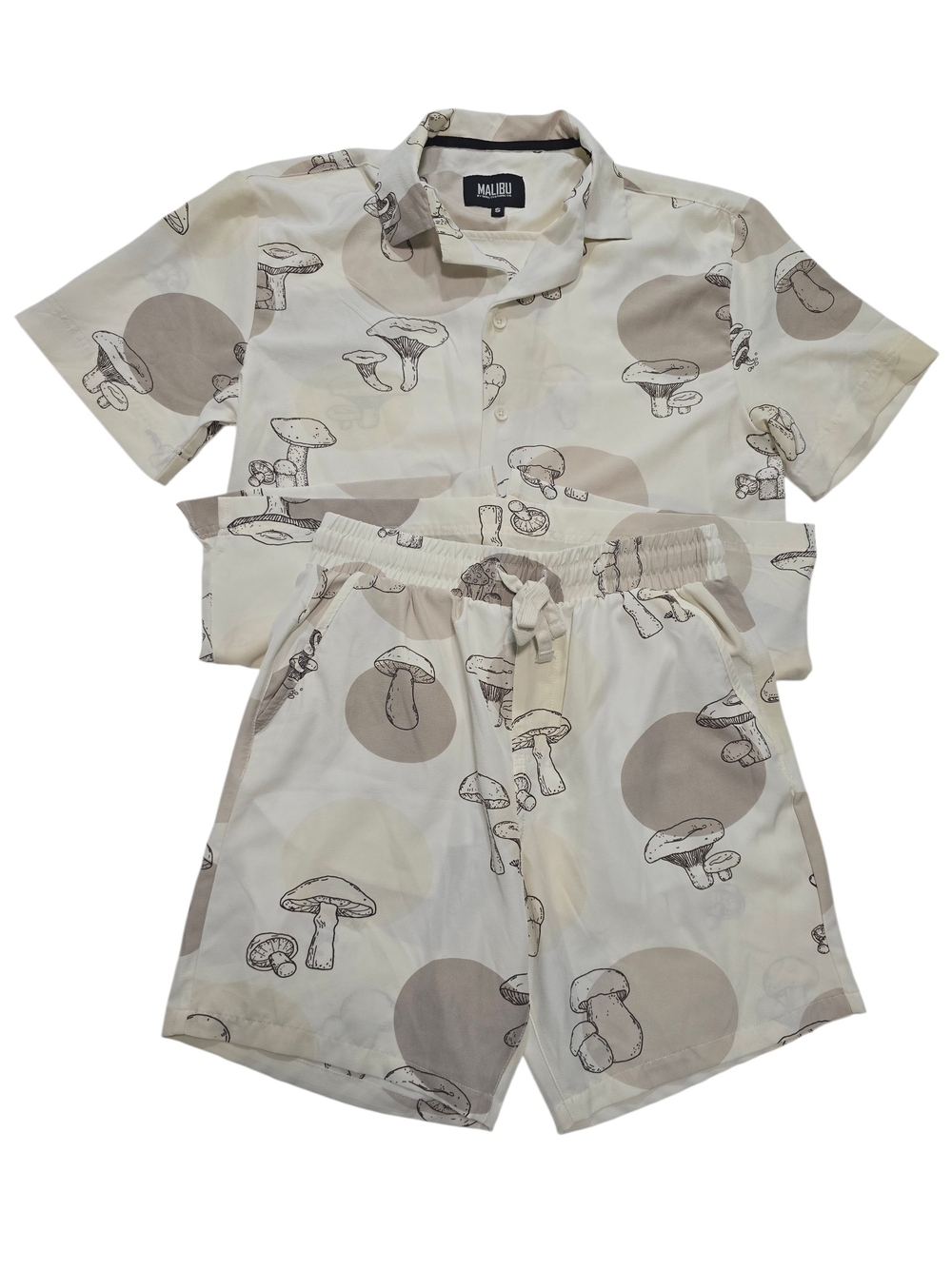 Malibu By Drill Clothing Women's Cream and Tan Mushroom Set | Size Small